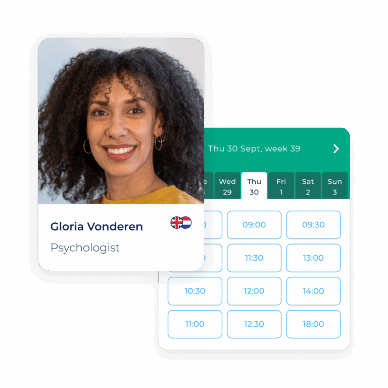 Therapy and coaching is easy to book through OpenUp, choose a psychologist and date for your online session